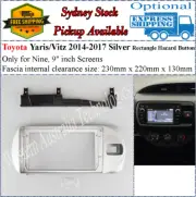 For 9 Nine Inch Screen Fascia Fits Toyota Yaris/Vitz 2014-2017 Silver