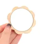 Pcs Simple Wooden Portable Mirror Mini Small Makeup Mirror Female Hand-held