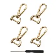 Detachable Snap Hook, 5/8 Inch Swivel Clasp for Purse (4 Pack, Light Gold)