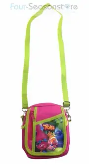 Trolls Poppy Dark Pink Travel Camera Pouch Bag Wallet Purse with Shoulder Strap