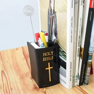 2入 NG品 聖經造型筆筒(附留言夾便條紙) 桌上收納 分隔收納 書本造型 收納筒 收納盒 OSHI歐士