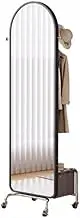 Body Length Mirror Full-Length Mirror, Floor-Standing, Household Dressing Mirror, Bedroom, Rotatable and Movable Clothes Hanger Floor Mirrors
