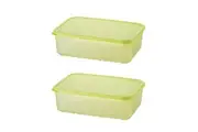 2pc LocknLock Fresh Block 3.2L Food Storage Container w/ Tray 29.2x20.6cm Green