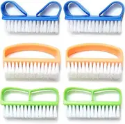 Luxxii (3 Pack) Fine Handle Grip Nail Brush - Fingernail Scrub Cleaning Brushes Nail Hand Scrubbing Cleaning Brush