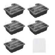 12 Pack 12 Cell Seeding Starting Trays Kit for Greenhouse Planting, Black