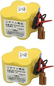 HOUYIBO 2PCS BR-2/3AGCT4A 6V 4400mAh A98L00310025 with Brown Plug Replacement Lithium Battery Replace for FANUC System