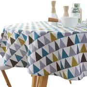 Catzon Cotton Linen Round Tablecloth Arrow Tabletop Decoration-Multicolor