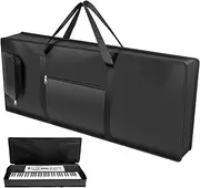 61 Key Keyboard Gig Bag with 2 Side Pockets, Padded Keyboard Case with Handle and Adjustable Shoulder Strap, 420D Oxford Cloth Keyboard Bag,Electric Piano Keyboard Gig Bag for Digital Piano