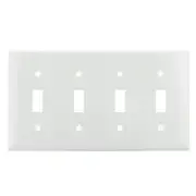 SUNLITE 4 Gang Toggle Plate White Color E104W