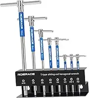 STARTIST T Handle Hex Wrench Set Sliding Metric with Storage Rack Lightweight 2/2.5/3/4/5/6/8/10mm Professional Allen Wrench Hex Key