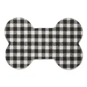 DII Black And White Buffalo Check Bone Shaped Pet Mat 16x24