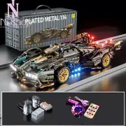 Roadster RC Car Racer Building Block Black V12 Brick Toy DIY Assembly Gift 1:14