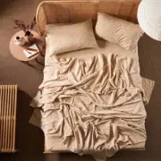 Linen House Springsteen Caramel Sheet Set Single Bed Size