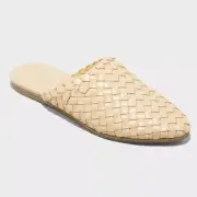Universal Thread Women's Dinah Memory Foam Insole Mule Flat Shoes Beige Size 6