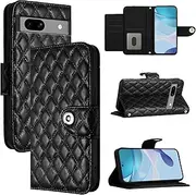 Compatible with Google Pixel 7a 5G Cover,Compatible with Google Pixel 7a 5G Card Slots Magnetic Closure Flip Kickstand Phone Case Black