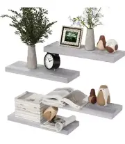 4 Sets Black Floating Shelves with Invisible Brackets,Modern Shelf for Bedroom,B