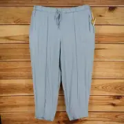 Ryegrass Jogger Pants Womens 1X Light Blue Stretch Waist Pockets Drawstring NEW