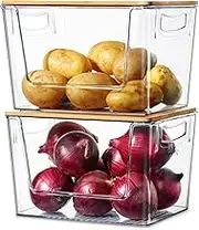 Heyuzb Pantry Organizers Storage, 2 Set Stackable Kitchen Counter Organizers for Onion, Potato, Garlic, Fruit, Produce, Vegetable