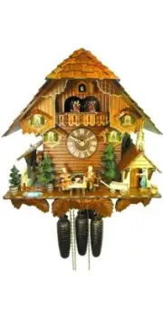 Cuckoo Clock Farm with chapel, grandpa and grandma 5.8869.01.C NEW