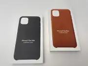 Lot 2 Original Apple Leather Case Cover Skin For iPhone 11 Pro Max Black&Brown