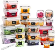 68 Pack Airtight Food Storage Containers - Stackable Plastic Meal Prep Containers with Leak Proof Lids