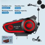 Motorcycle Helmet Headset Stereo Bluetooth Hands Free Call Waterproof 2800mAh