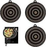3 Pieces Silicone Mat for Induction Cooktop, 9.4 inch Induction Cooktop Mat, Thermochromic Silicone Induction Cooktop Protector (9.4 inch)
