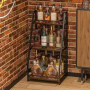 Liquor Stand Wine Rack Floor Standing Seasoning Organizer Trapezoid Storage