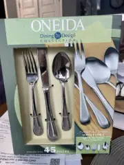 Oneida Satin Sand Dune Flatware, 45 Piece, Multi New In Box
