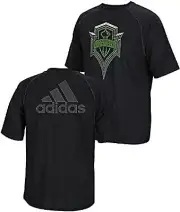 adidas Men's Seattle Sounders Light Up Climalite T-Shirt Black LARGE
