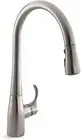 596-VS Simplice Pull down Kitchen Faucet, 3-Spray Faucet, Kitchen Sink Faucet wi