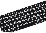English Language Black Silicone Keyboard Cover Skin for Touch Bar Israel Hebrew