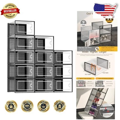 X-Large Stackable Shoe Storage Boxes - 12 Pack for Stylish Organization