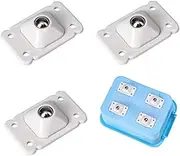 GYWHOOFT 24 PCS Mini Swivel Casters Wheels,Stainless Steel Paste Universal Mini Wheel,360 Degree Rotation Sticky White Pulley for Furniture Castors,Bins Bottom Storage Box,Furniture Trash Canrage Box