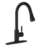 Wewe Black Kitchen Sink Faucets: Water Faucet with Pull Down Sprayer Stainles...