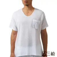 在飛比找momo購物網優惠-【三槍牌】時尚型男縐縐布短袖衫(白色2件組)