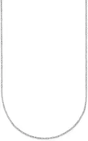 [JewelryWeb] 14k White Gold 0.9mm Sparkle Cut Flat 46 Centimeters Chain Chain Necklace for Women and Men