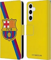 Head Case Designs Officially Licensed FC Barcelona Away 2019/20 Crest Kit Leather Book Wallet Case Cover Compatible with Samsung Galaxy S24+ 5G