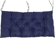 Porch Swing Cushion, Outdoor Bench Cushion, PP Cotton Sponge Swing Cushion for Garden Patio Loveseat, with Straps, Suitable for Rattan Seats (Navy Blue)
