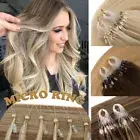 14''-24'' Micro Beads Ring Loop Human Remy Hair Extensions 1g Ashy Blending 200S