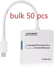 Bulk 50 pcs Mini Display Port to DVI/VGA/HDMI Adapter TV AV HDTV Adapter Cable