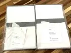 POTTERY BARN MORGAN Shams KING White Flagstone Gray Set Of 2 NEW 400 Thread Ct
