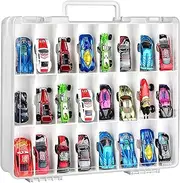 NA Double Sided Toy Storage Organizer Case for Hot Wheels Car, Matchbox Cars, Mini Toys, Small Dolls. Carrying Box Container Carrier with 48 Compartments. (Box Only)