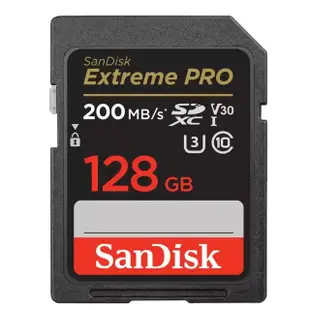 【SanDisk 晟碟】[全新版 再升級] 128GB Extreme PRO SDXC V30 記憶卡 200MB/s(原廠有限 永久保固)