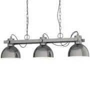 Eglo Lubenham-1 3 Light Industrial Antique Nickel Pendant Light