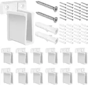 12 Pack Wire Shelf End Brackets Wall Mount Closet Shelves Brackets White Plastic
