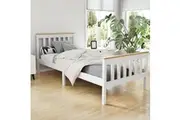 Artiss Bed Frame Single Size Wooden White PONY