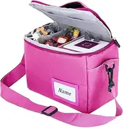 [Qixiang CB] Carrying Case for Tonies Starter Set,Luggage Bag Lots of Space for Toniebox Figures Tigerbox Transport Film Audio Figures Music Boxes Music Cube Charger Headphones Tigercard (Pink)