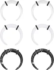 [Beautidots] 6Pcs Acrylic Pincher Tapers Septum Ring C Shape Buffalo Stretcher Expander Septum Jewelry with Black O-Rings for Stretching Pierced Nose Ear 14G-00G