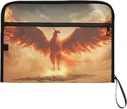 YMXFXP Expandable Filing Folder Phoenix Fly Wings, 13-Pocket Funny Cute Design with Sticky Labels, A4 Letter Size Document Organizer for Office, School, Boys, Girls